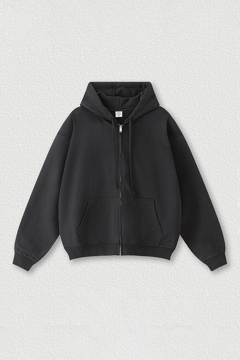 Oversized Terry Fleece Zip Hoodie | Cozy Unisex Lounge Jacket