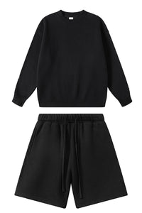 Men's Athletic Set:Round-neck Pullover And Shorts