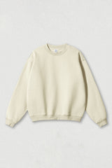 Loose fleece-lined thick round-neck sweatshirt