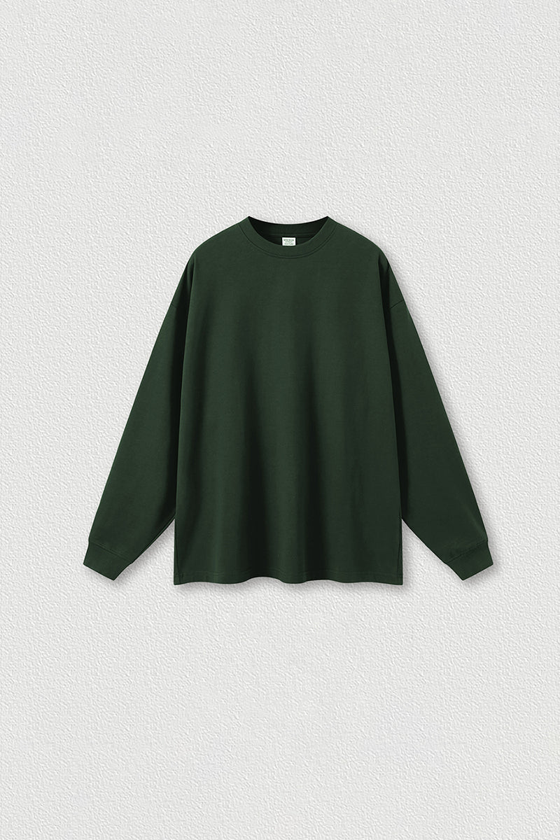Men's Streetwear Cotton Loose Fitting Solid Pullover