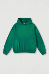 Washed raglan sleeve hooded sweatshirt