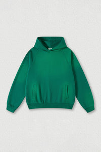 Washed raglan sleeve hooded sweatshirt