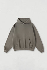 Heavyweight fleece hooded washed sweatshirt