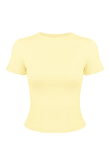 Women's Summer Slim Fit Crew Neck Solid Sports T-Shirt