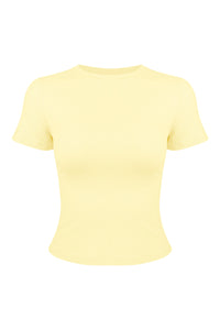 Women's Summer Slim Fit Crew Neck Solid Sports T-Shirt