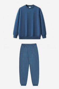 Unisex Warm Solid Color Sweatshirt And Pants