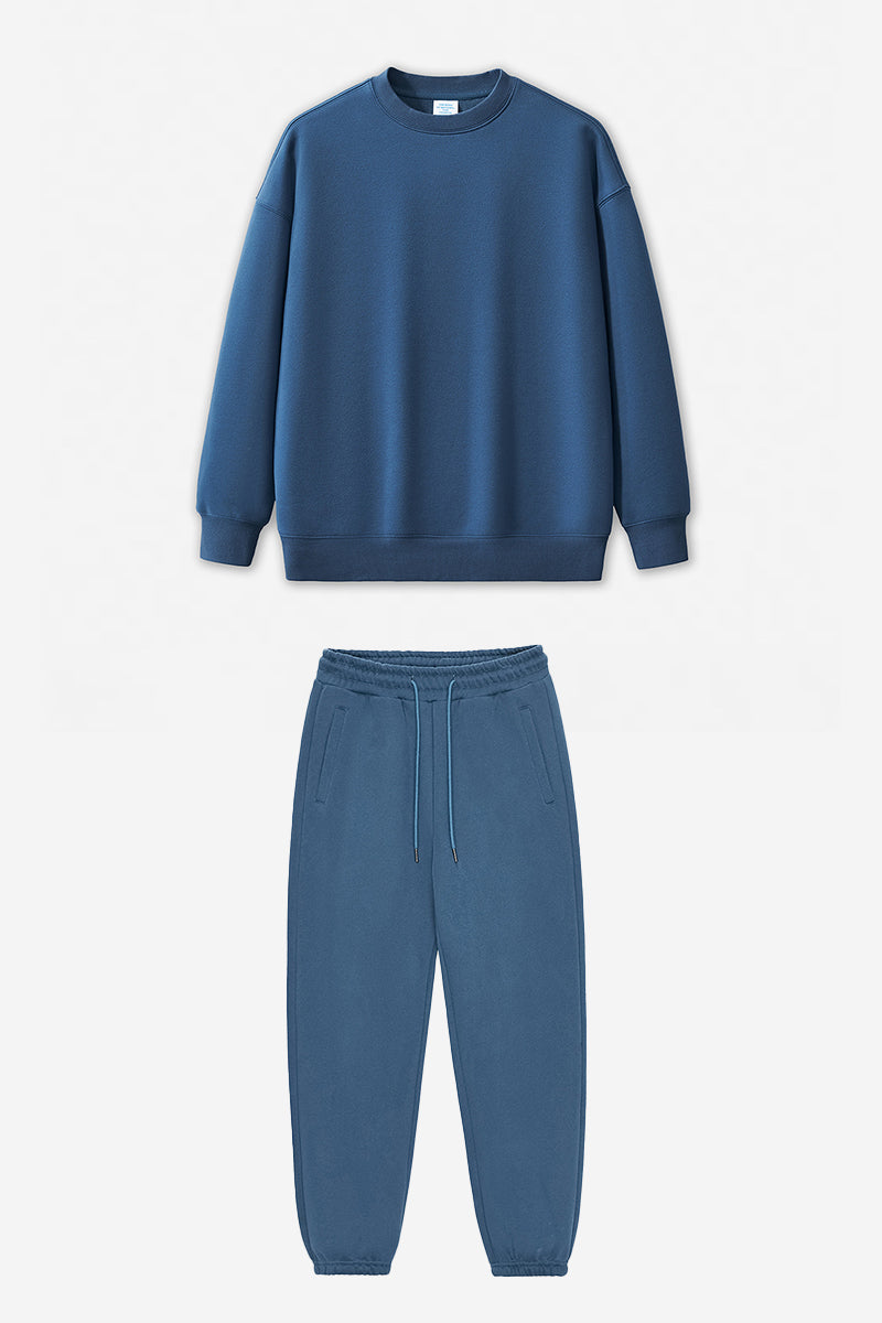 Unisex Warm Solid Color Sweatshirt And Pants