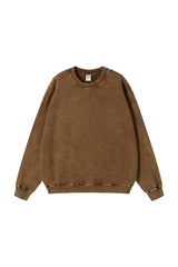Unisex Heavyweight Terry Crewneck Sweatshirt: Wax Dye Wash Vintage Retro Design