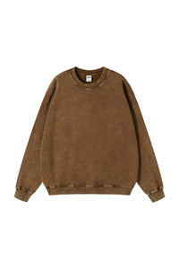 Unisex Heavyweight Terry Crewneck Sweatshirt: Wax Dye Wash Vintage Retro Design