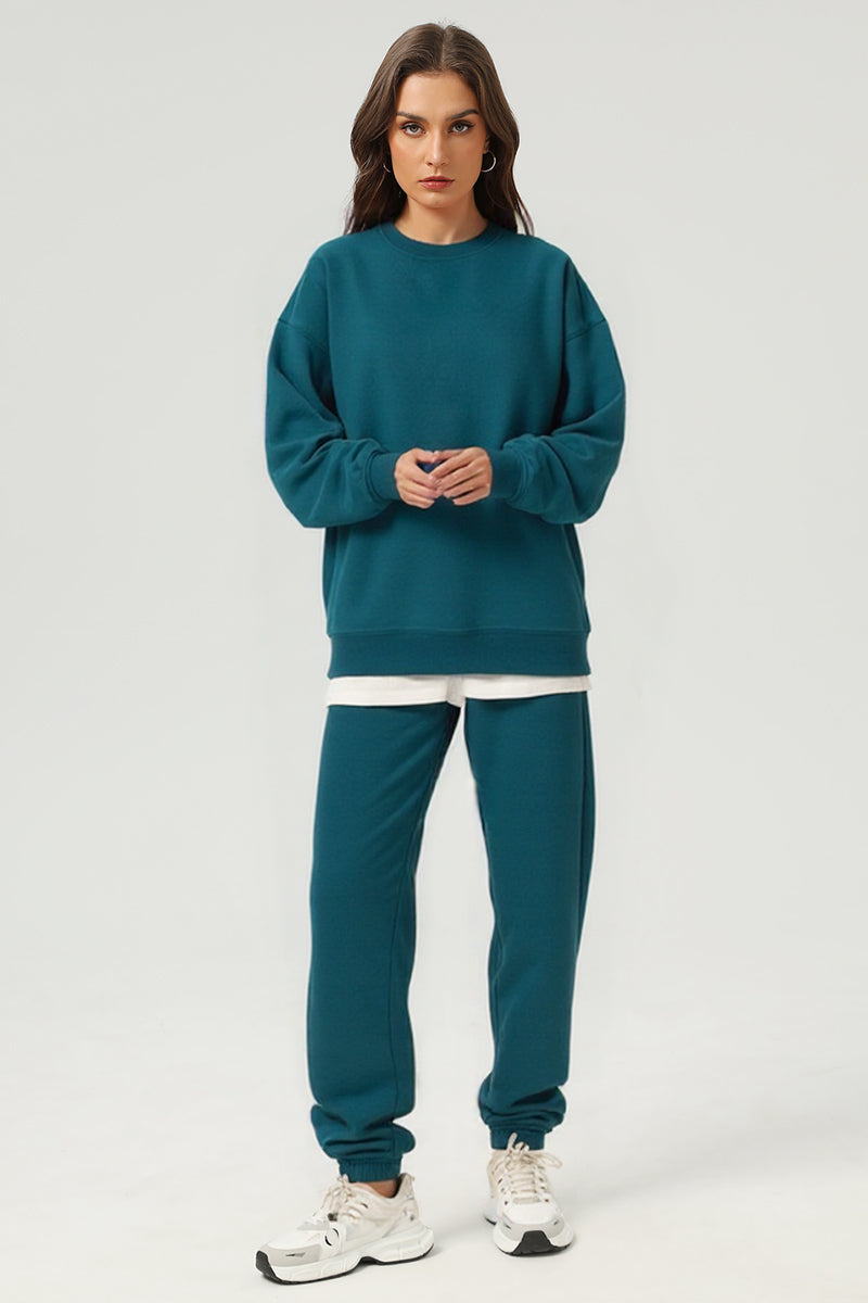 Unisex Warm Solid Color Sweatshirt And Pants