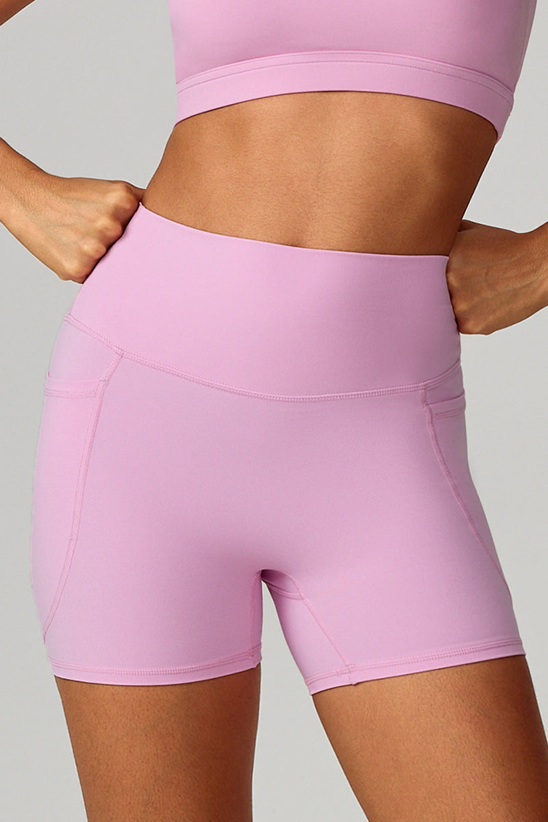 Women High-Waist Quick-Dry Pocket Yoga Shorts