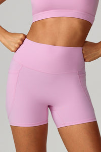 Women High-Waist Quick-Dry Pocket Yoga Shorts