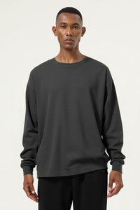 Men's Streetwear Cotton Loose Fitting Solid Pullover