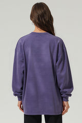 Unisex Retro Washed Long Sleeve Tee: Snow Wash Vintage Cotton Design