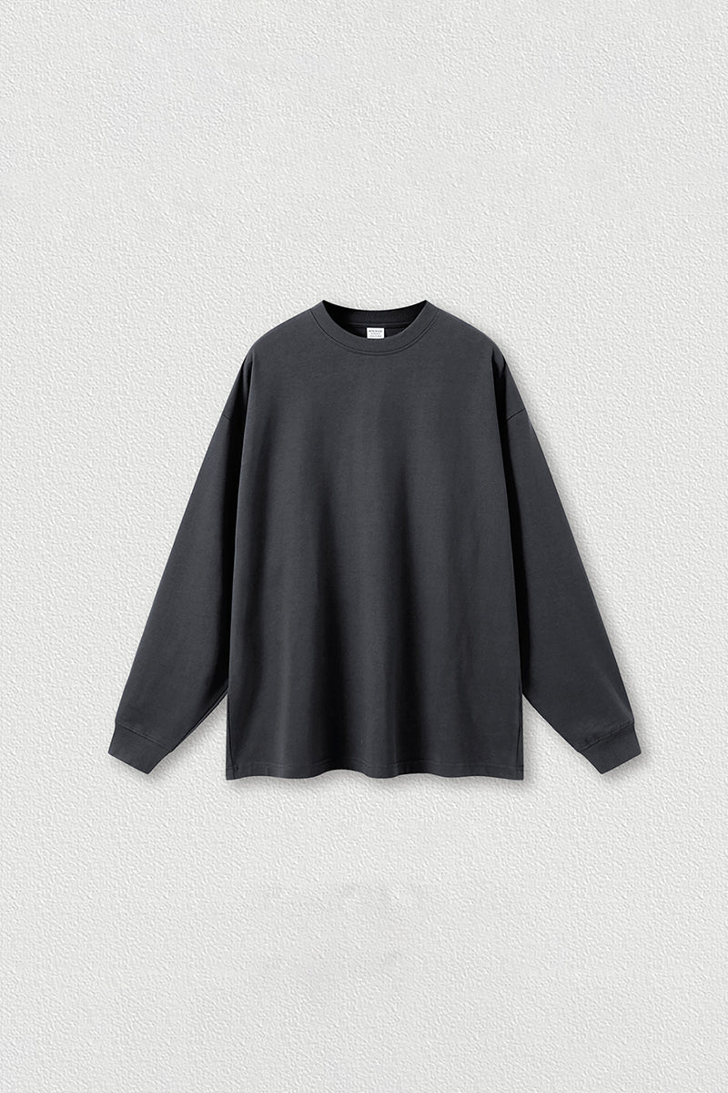 Men's Streetwear Cotton Loose Fitting Solid Pullover