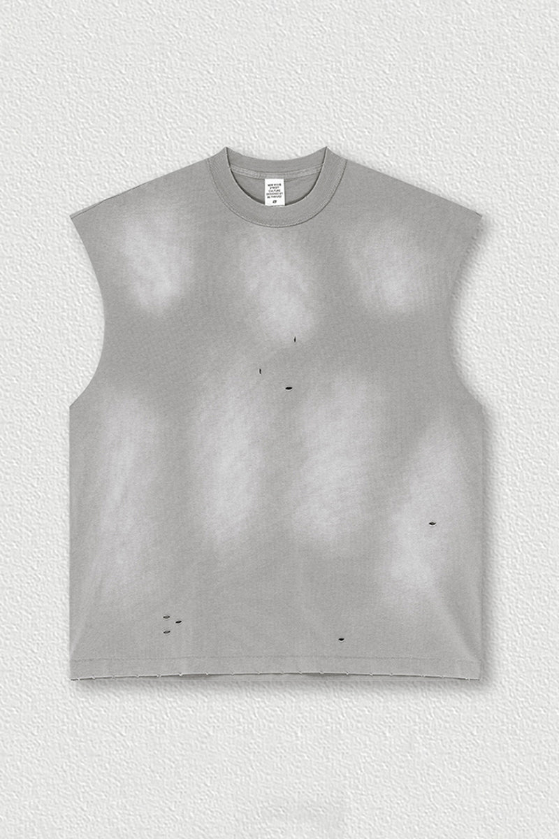 Vintage Distressed Sleeveless Sports Tank Top