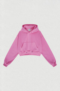 Women's velvet thickened cropped hooded sweatshirt