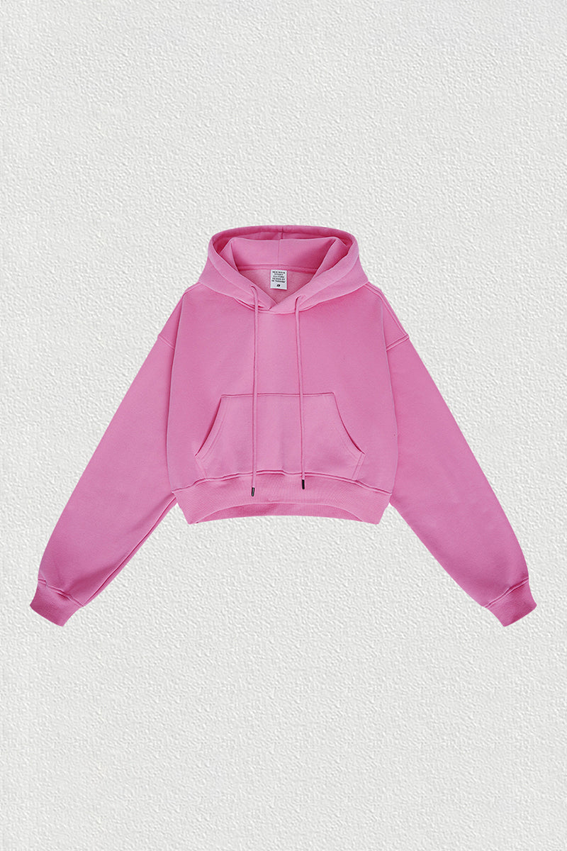 Women's velvet thickened cropped hooded sweatshirt