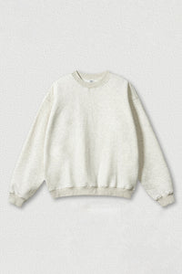 Loose fleece-lined thick round-neck sweatshirt