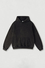Heavyweight washed velvet hooded sweatshirt