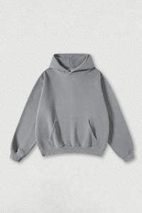 Heavyweight fleece hooded washed sweatshirt