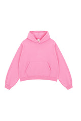 Unisex Boxy Fleece Hoodie: Distressed Vintage Short Wide Fit