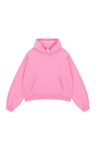 Unisex Boxy Fleece Hoodie: Distressed Vintage Short Wide Fit