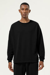 Men's Streetwear Cotton Loose Fitting Solid Pullover