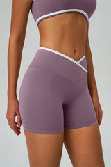 Women Crisscross High-Waist Yoga Shorts