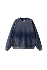 Men/Women Vintage Spray-Dye Distressed Washed Crewneck Sweatshirt