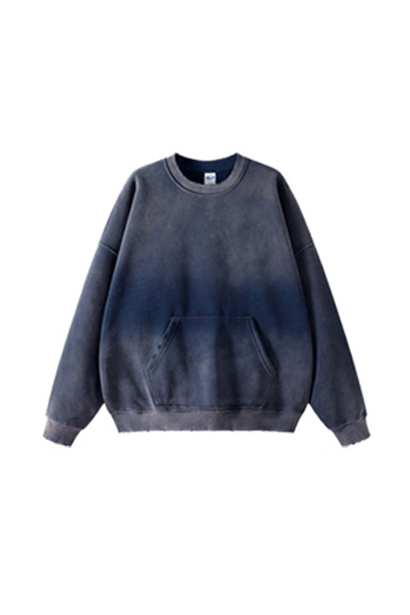 Men/Women Vintage Spray-Dye Distressed Washed Crewneck Sweatshirt