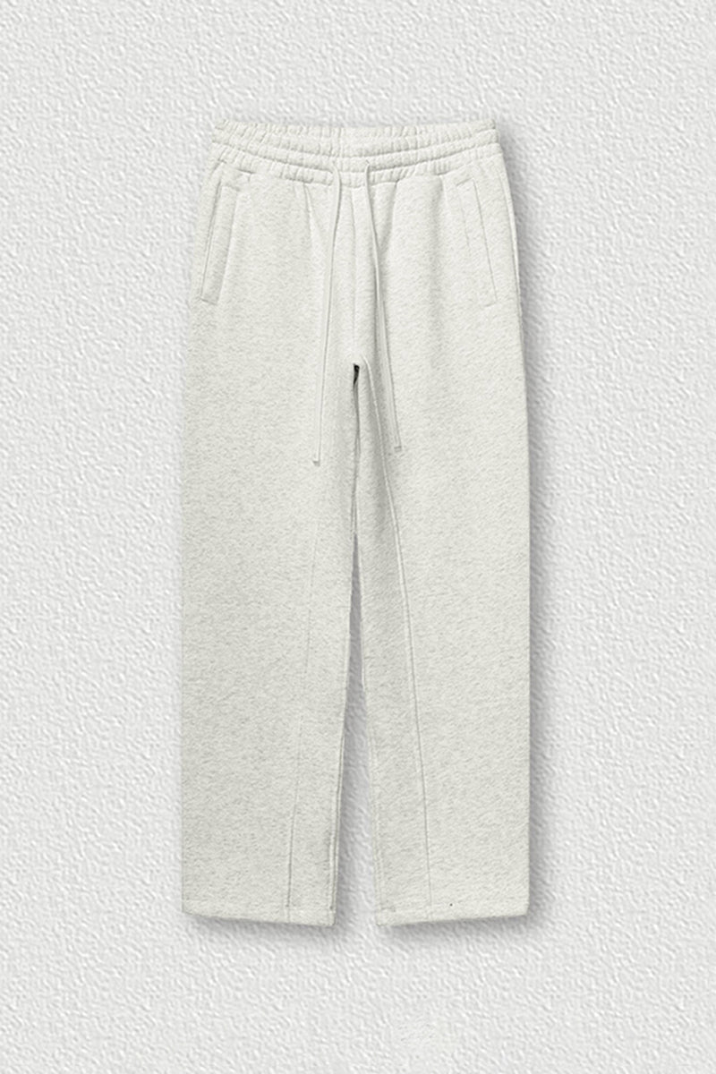 Solid Color Fleece-Lined Sweatpants - Winter Thermal Straight Leg Pants
