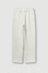Solid Color Fleece-Lined Sweatpants - Winter Thermal Straight Leg Pants