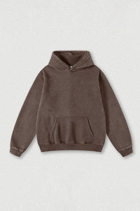 Heavyweight washed velvet hooded sweatshirt