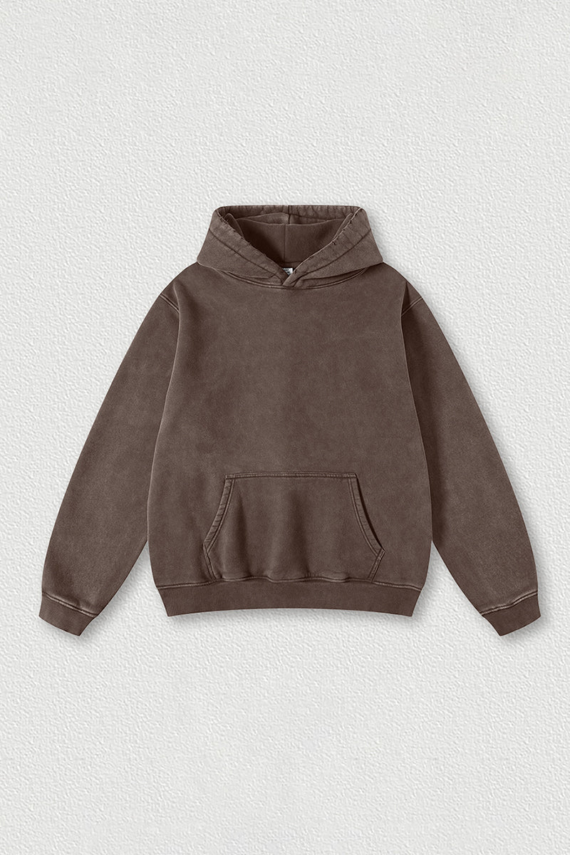Heavyweight washed velvet hooded sweatshirt