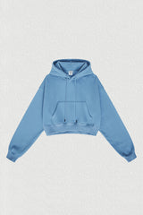 Women's velvet thickened cropped hooded sweatshirt