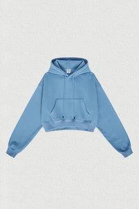 Women's velvet thickened cropped hooded sweatshirt