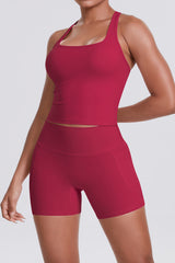 Women Naked-Feel Yoga Set: High-Waisted Sculpting Shorts + Cross-Back Sports Bra