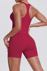 Women Naked-Feel Yoga Set: High-Waisted Sculpting Shorts + Cross-Back Sports Bra