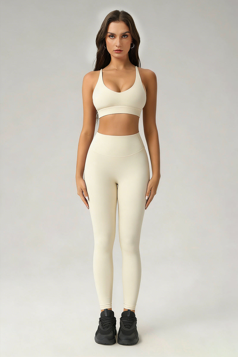 Women's Summer Sports Set:Cross Back Bra And Leggings