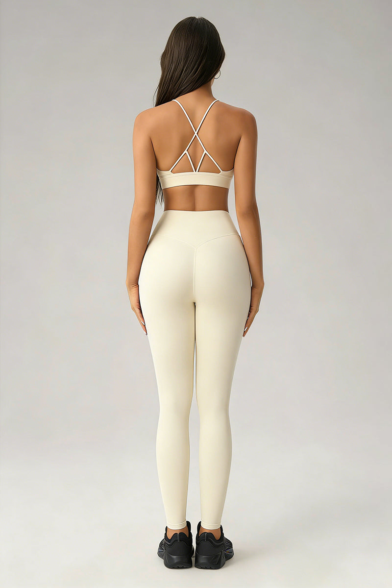Women's Summer Sports Set:Cross Back Bra And Leggings