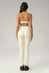 Women's Summer Sports Set:Cross Back Bra And Leggings