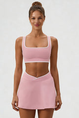 Women's Athletic Color Matching Bra Skirt Two-Piece Set