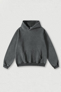 Heavyweight washed velvet hooded sweatshirt