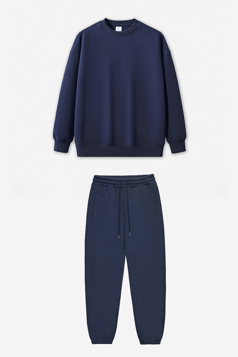 Unisex Warm Solid Color Sweatshirt And Pants