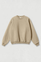 Loose fleece-lined thick round-neck sweatshirt