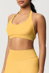Women Halter Neck Seamless Yoga Sports Bra - Breathable Support Top