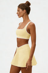 Women's Athletic Color Matching Bra Skirt Two-Piece Set