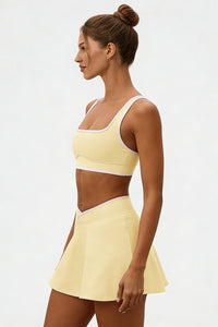Women's Athletic Color Matching Bra Skirt Two-Piece Set