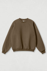 Loose fleece-lined thick round-neck sweatshirt